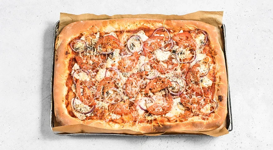 Пицца с курицей и грибами: шаг 10