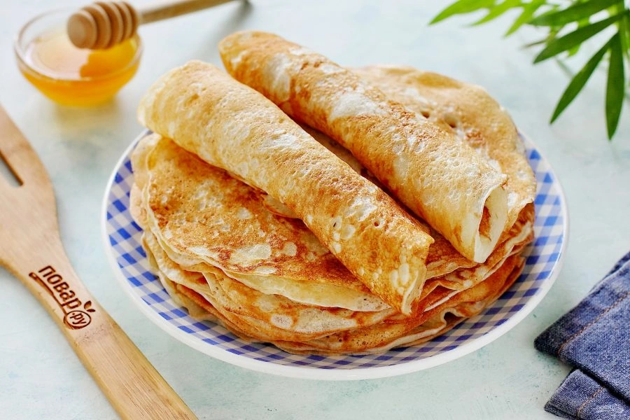 Шаг 10: Постные толстые блины на дрожжах