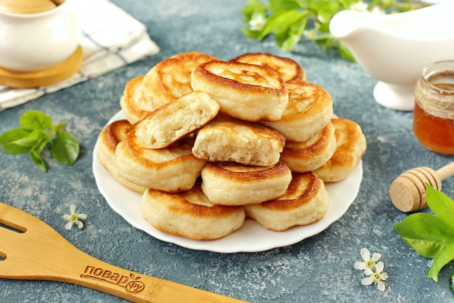 Шаг 10: Пышные без дрожжевые оладьи на кефире