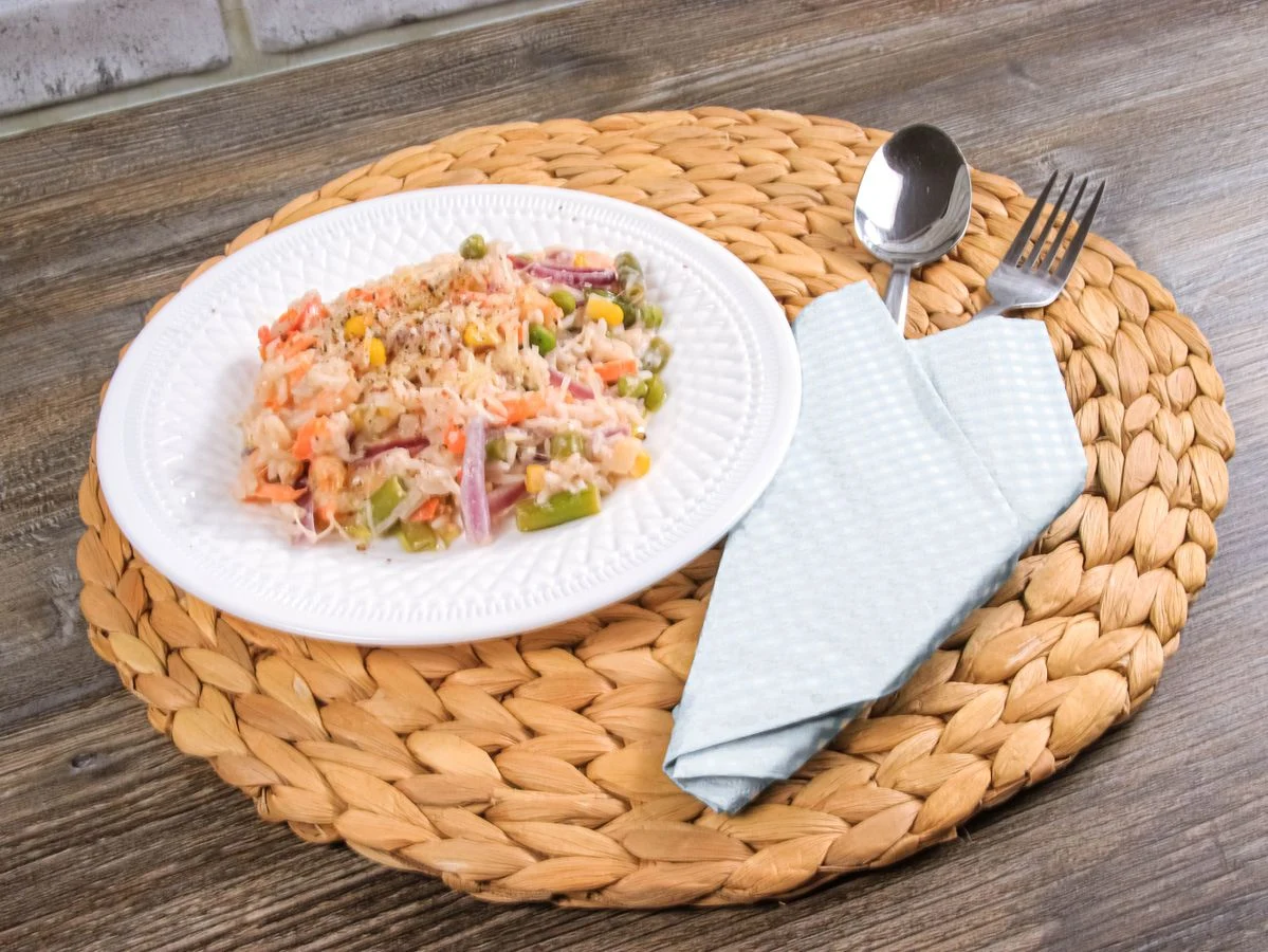 Шаг 10: Ризотто с креветками и овощами