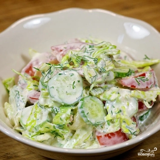 Шаг 10: Салат из огурцов и помидор о в