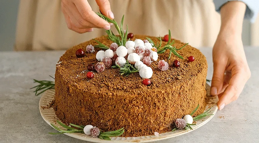 Шоколадный медовик со сметанным кремом: шаг 10