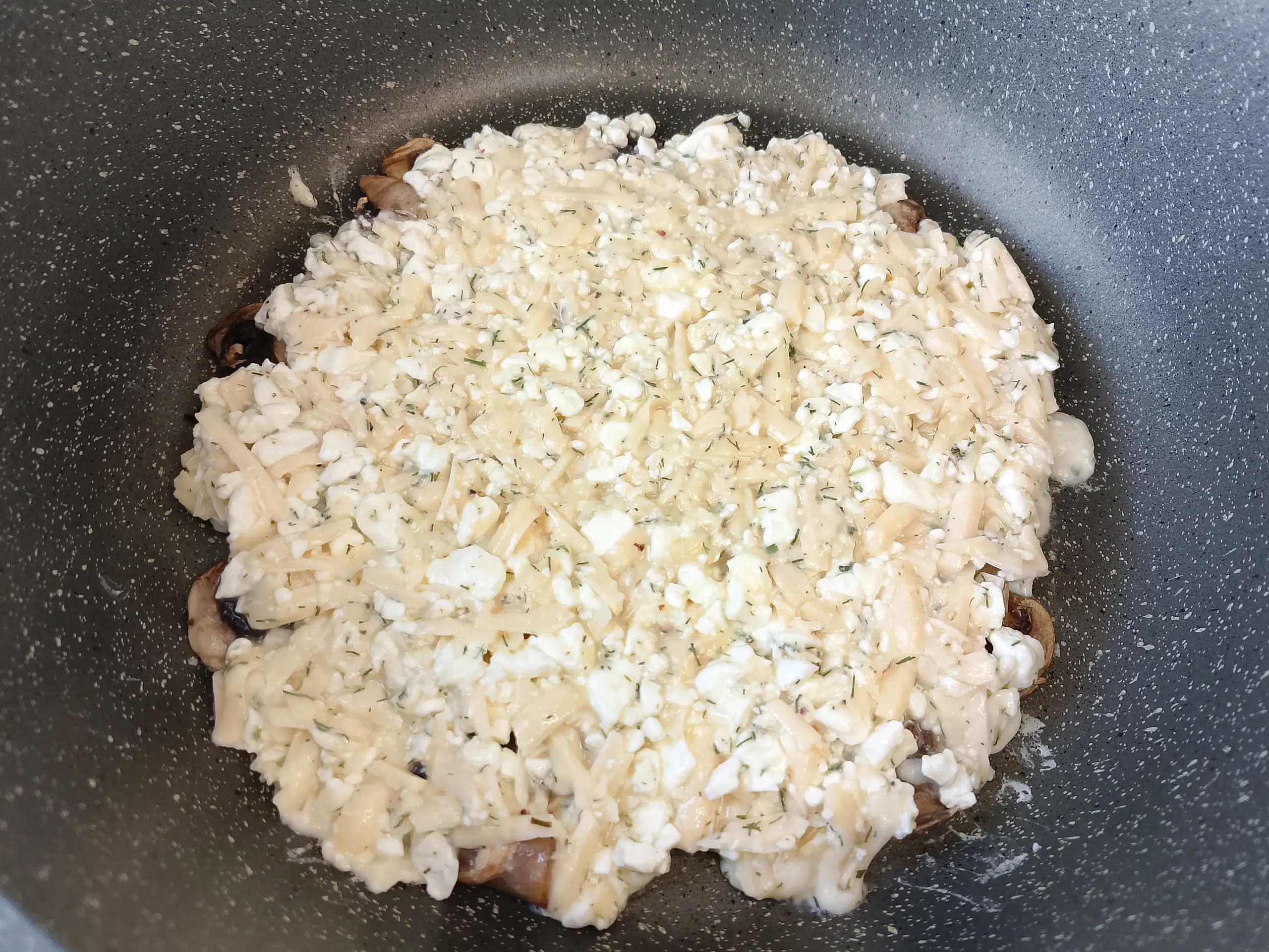 Шаг 10: Сырная лепешка с грибами