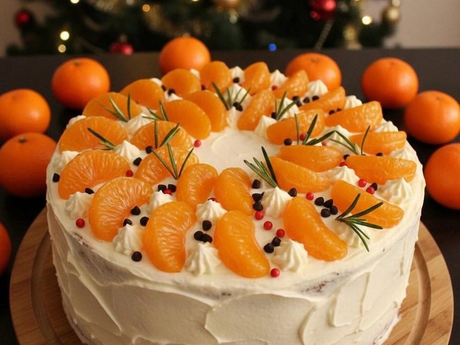 Шаг 10: Торт праздничный мандариновый быстрый и простой
