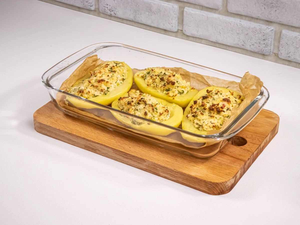Шаг 10: Запеченный картофель, фаршированный сыром фета