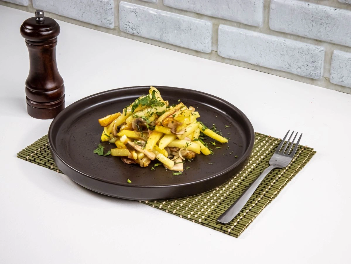 Шаг 10: Жареный картофель с грибами