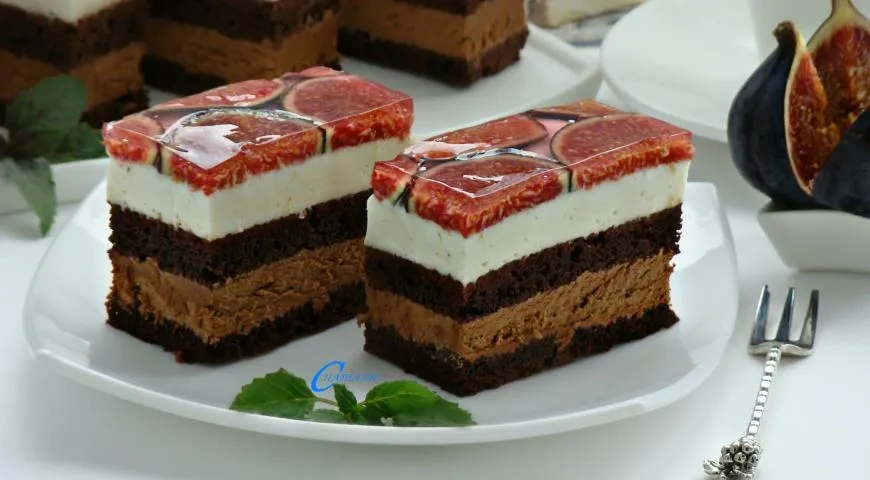 Брауни с заварным кремом и инжиром: шаг 11