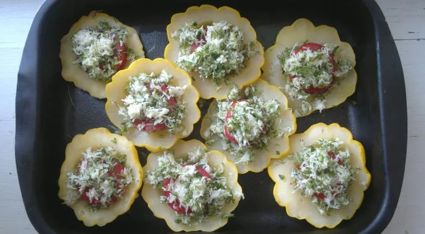 Патиссоны с сырной начинкой и помидорами: шаг 11