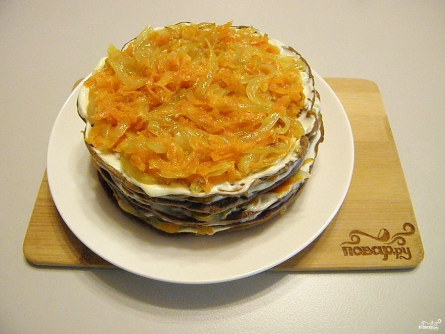 Шаг 11: Печеночный торт из куриной печени