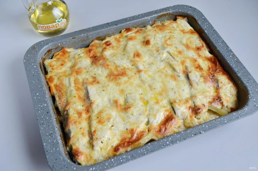 Шаг 11: Рыба с картошкой в духовке