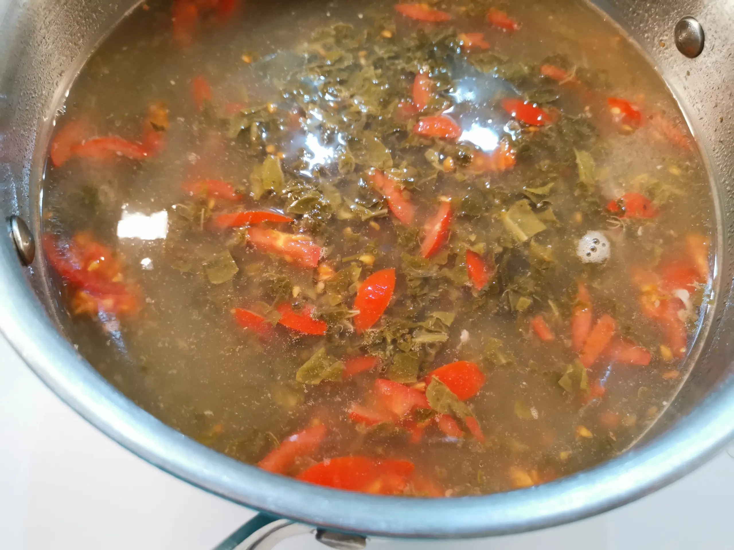 Шаг 11: Зеленые щи с перепелкой