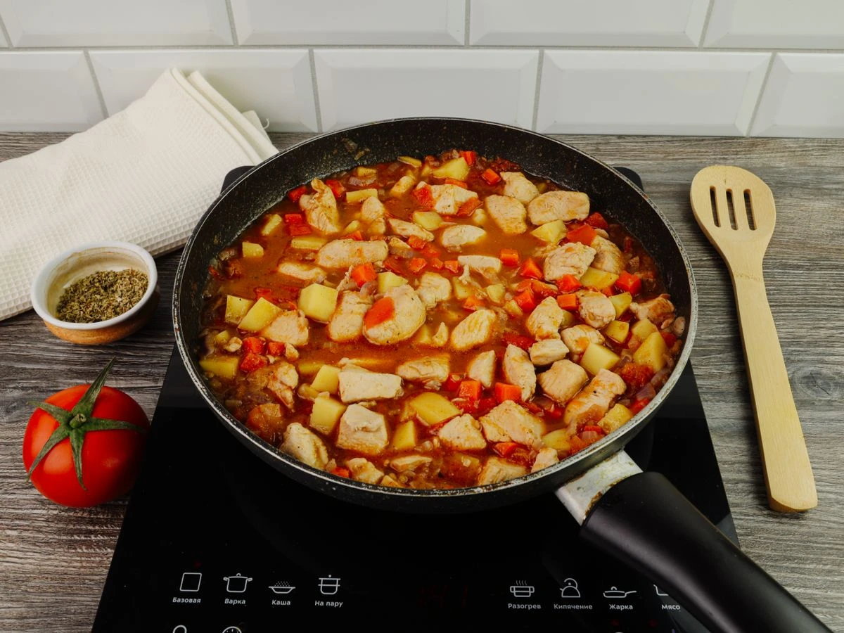 Шаг 11: Жаркое из курицы с овощами