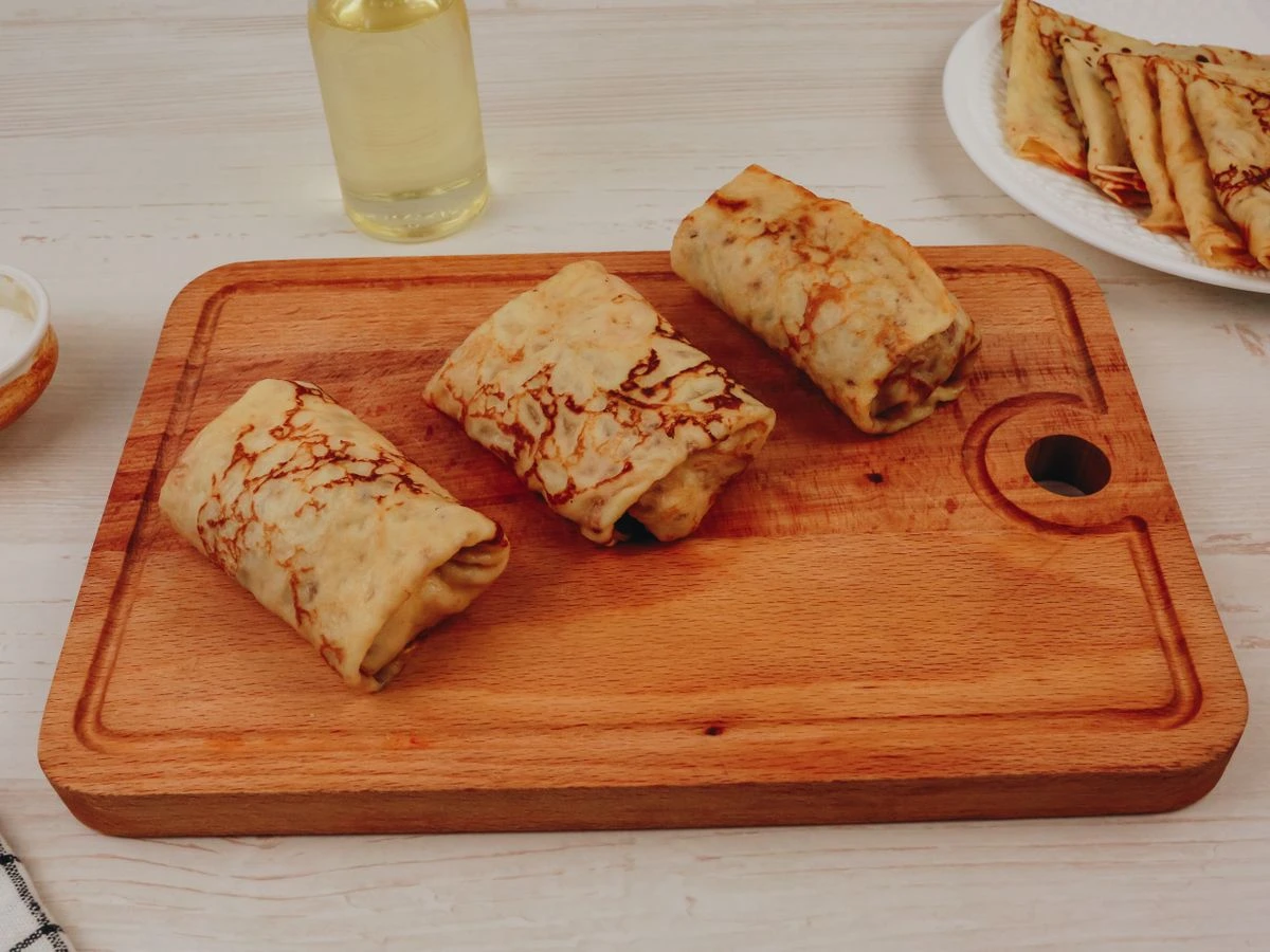 Шаг 12: Блинчики с ветчиной и сливочным сыром