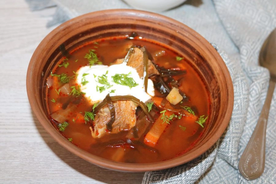 Шаг 12: Борща с морской капустой