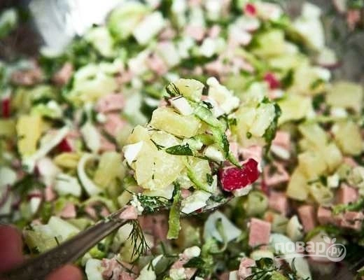 Шаг 12: Окрошка на квасе классический рецепт