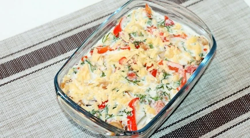 Овощи запеченные в кефирной заливке: шаг 12