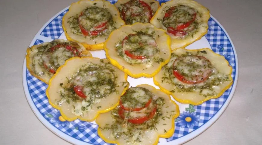 Патиссоны с сырной начинкой и помидорами: шаг 12