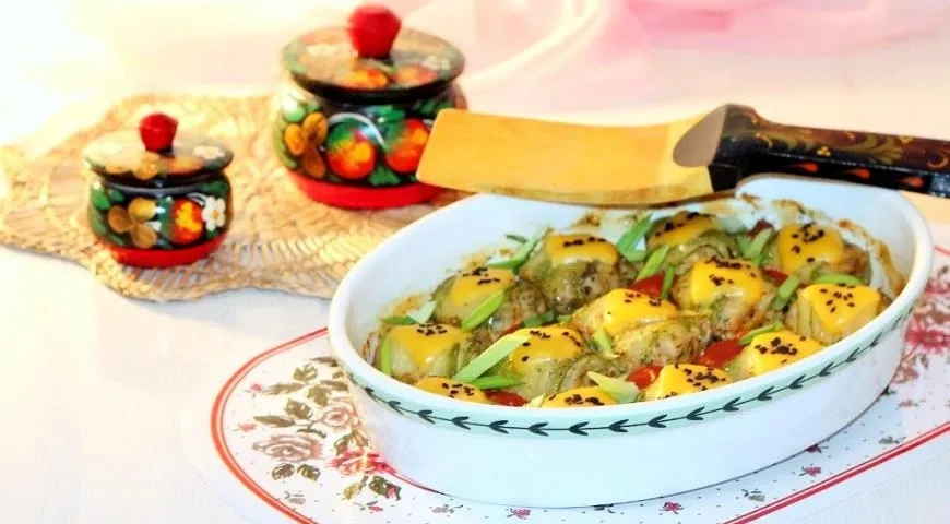 Рулетики из кабачков с курицей: шаг 12