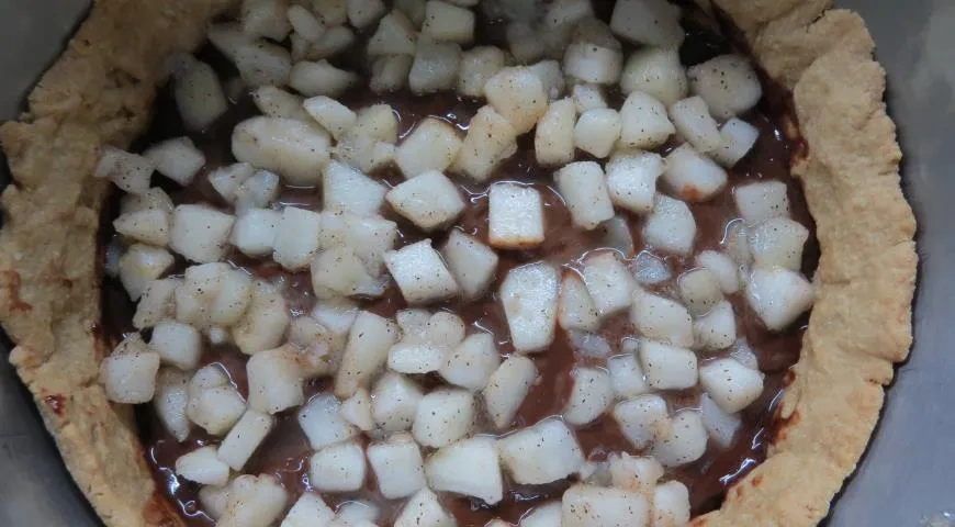 Шоколадно-грушевый тарт с кремом шибуст: шаг 12