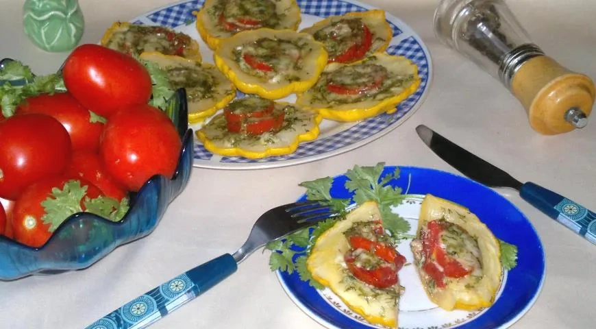 Патиссоны с сырной начинкой и помидорами: шаг 13