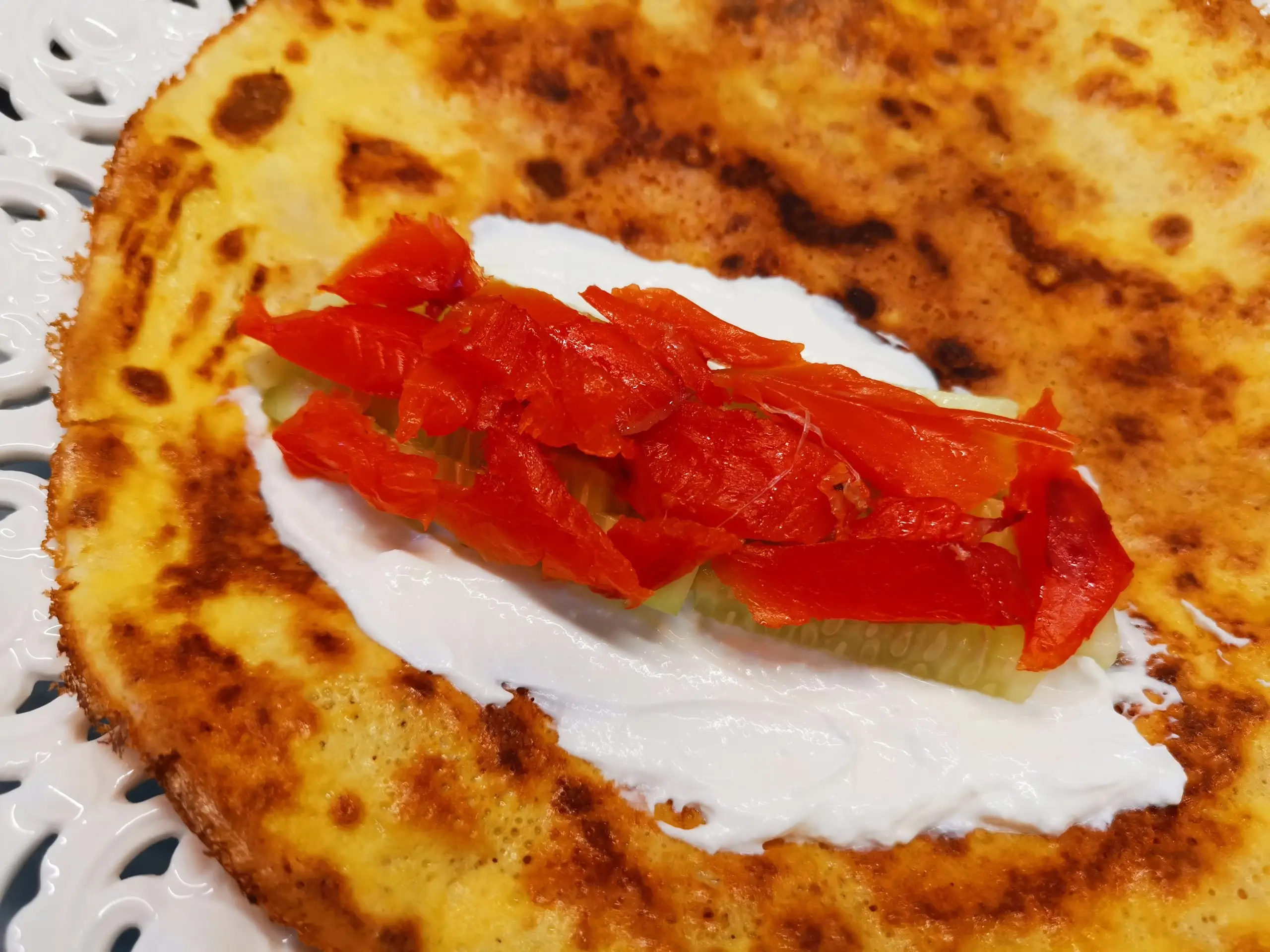 Шаг 13: Яичный блин с начинкой для кето-диеты