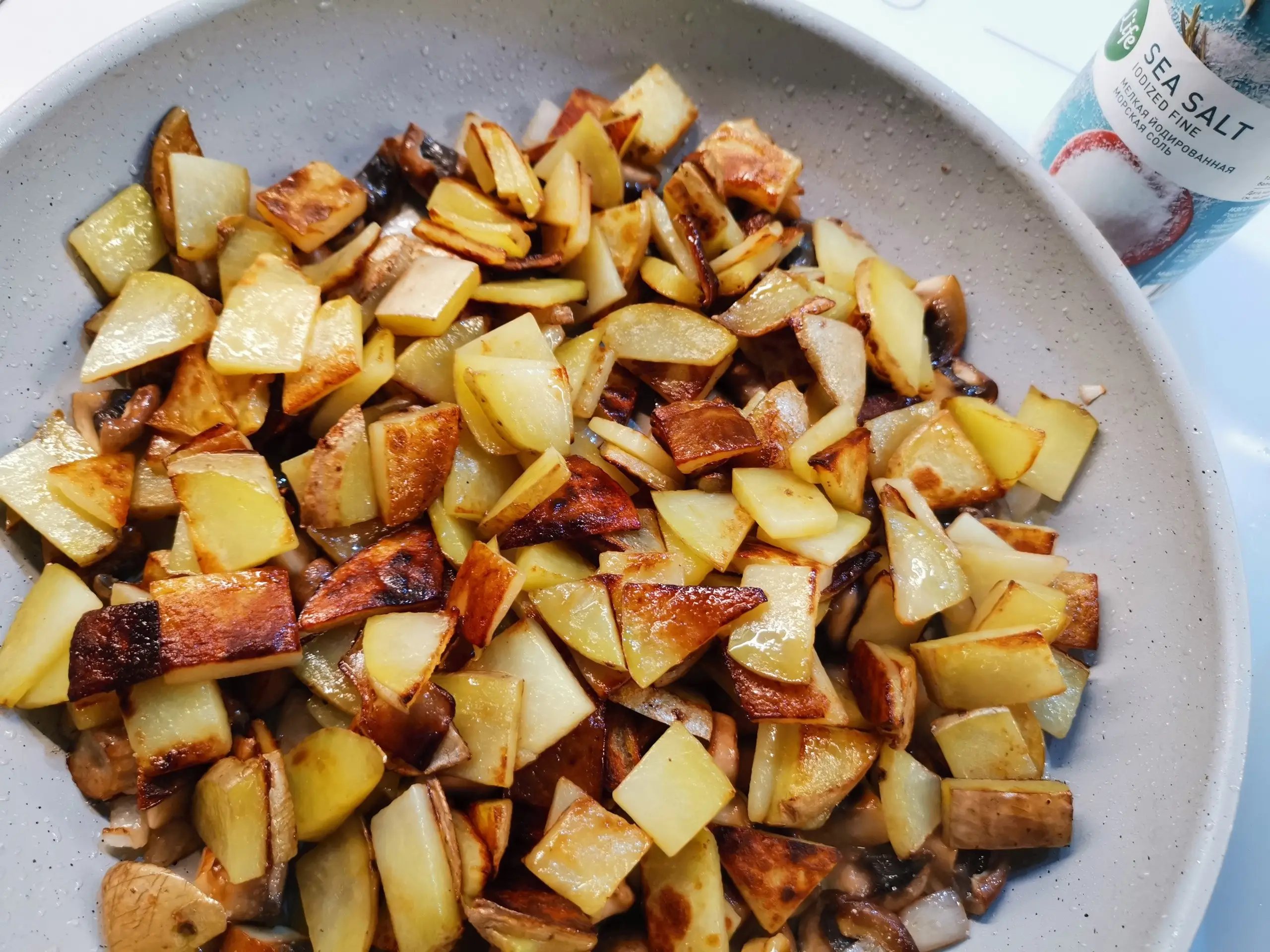 Шаг 14: Картофель с грибами