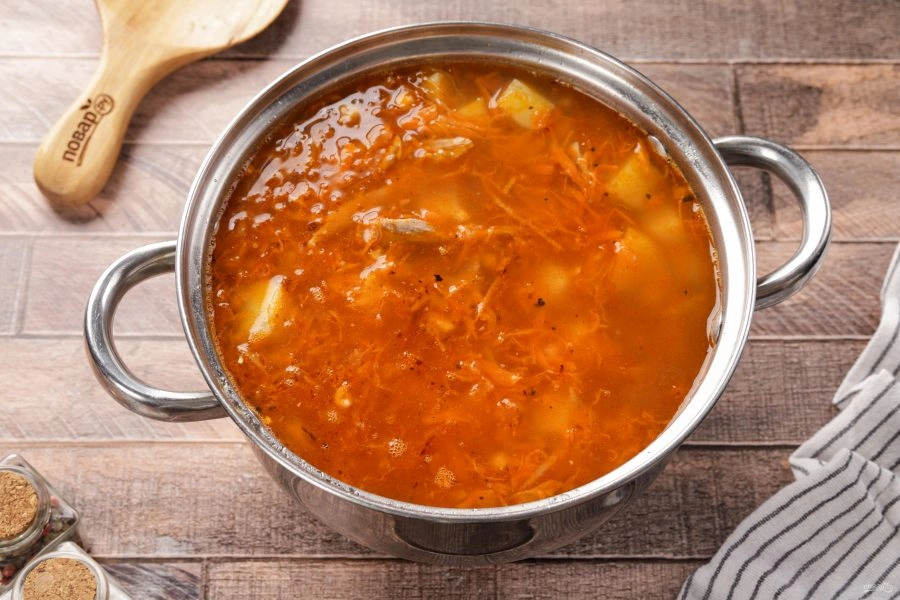 Шаг 14: Кислые щи из квашеной капусты