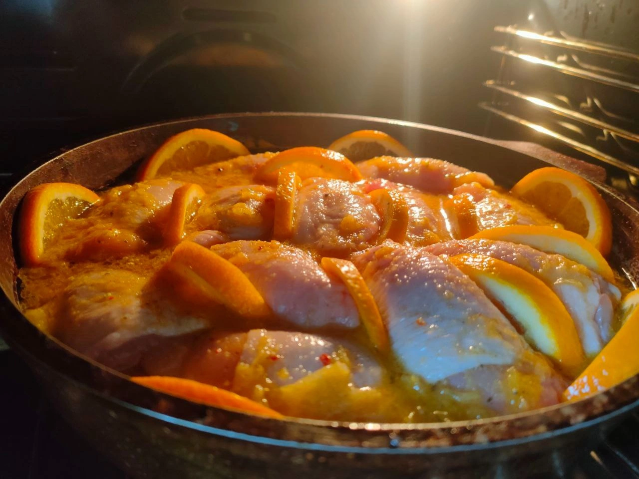 Шаг 14: Курица в апельсиновом соусе