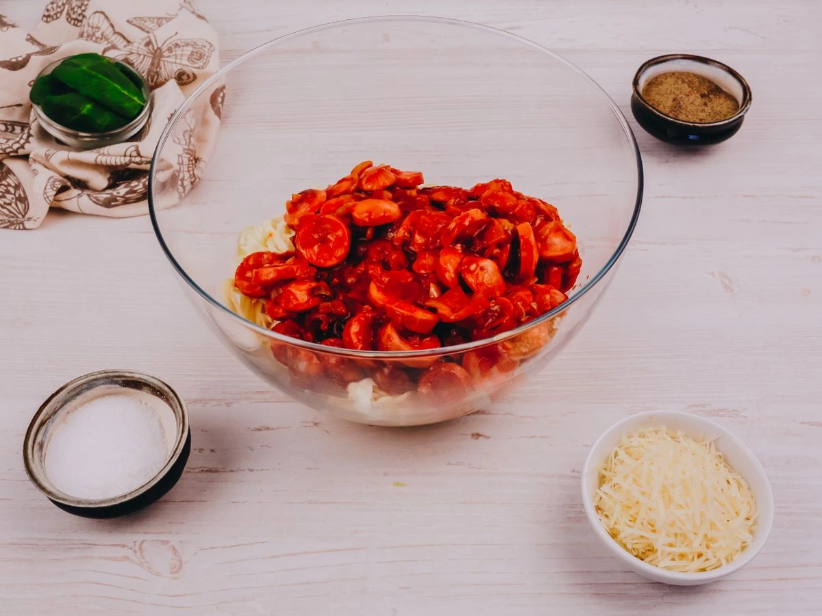 Шаг 14: Макароны с сосисками в томатном соусе