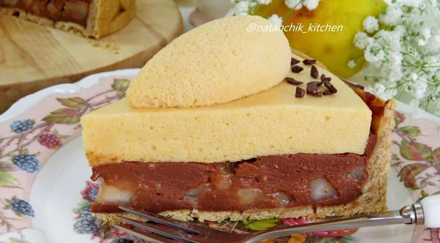 Шоколадно-грушевый тарт с кремом шибуст: шаг 14