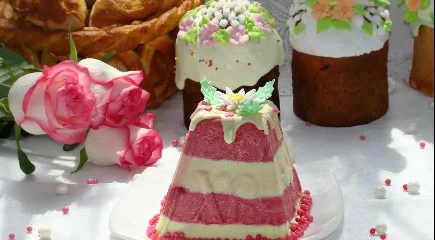 Творожная заварная пасха с малиной: шаг 14