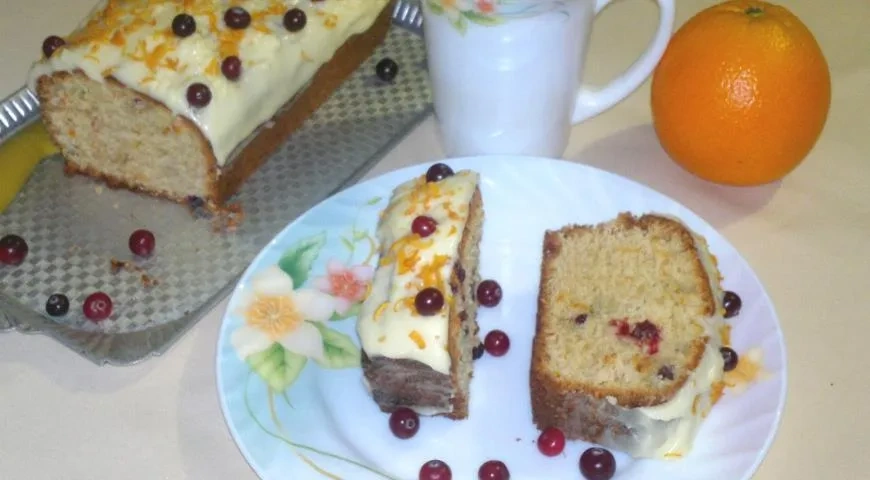 Кекс с апельсином, клюквой и сырным кремом: шаг 15