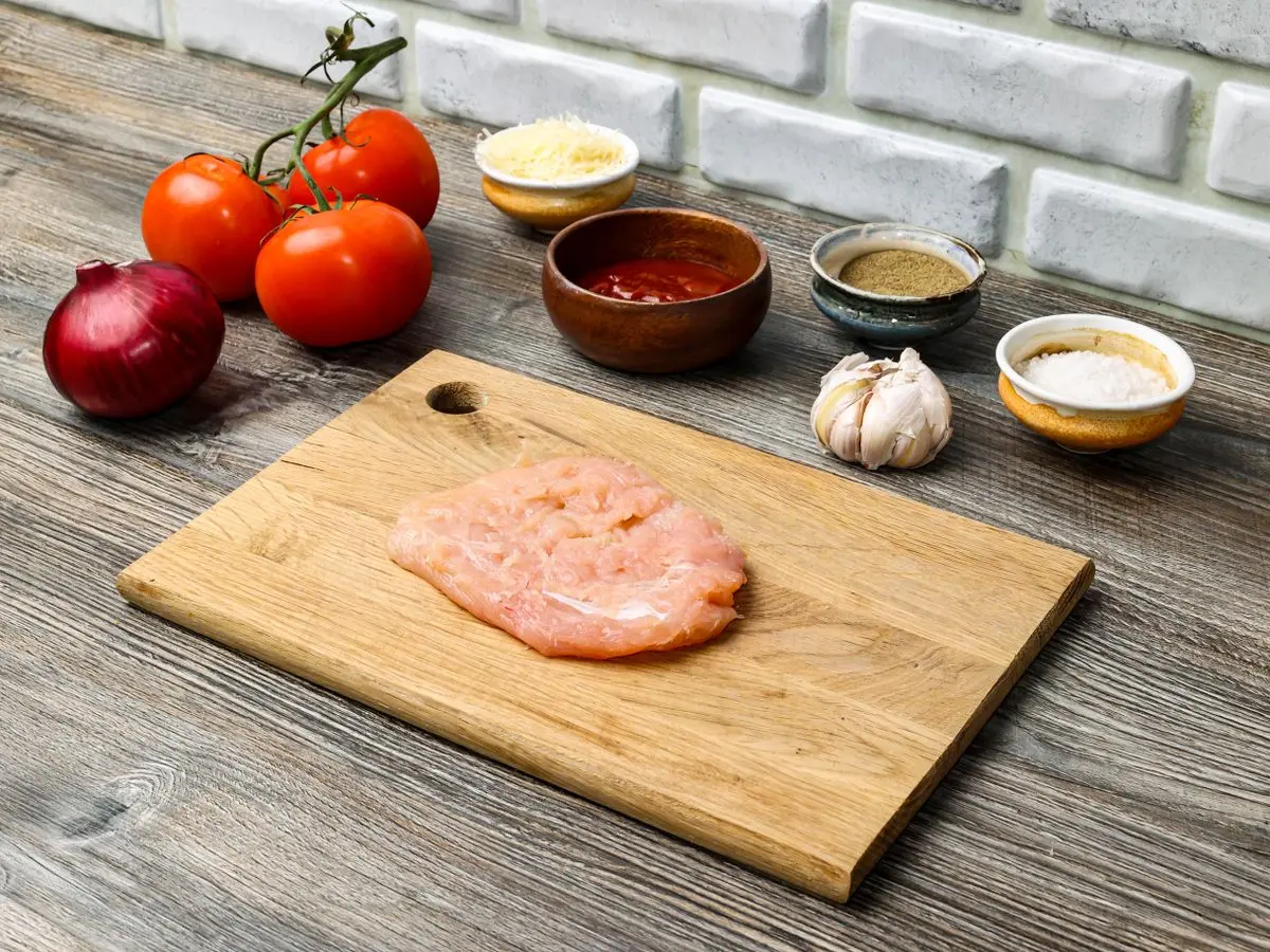 Шаг 2: Бургер с куриной грудкой