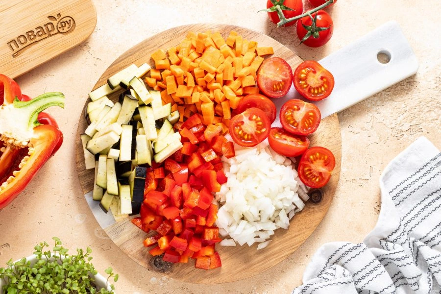 Шаг 2: Гречка с овощами в мультиварке