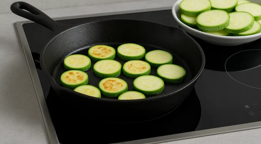 Кабачки в соевом соусе на сковороде: шаг 2