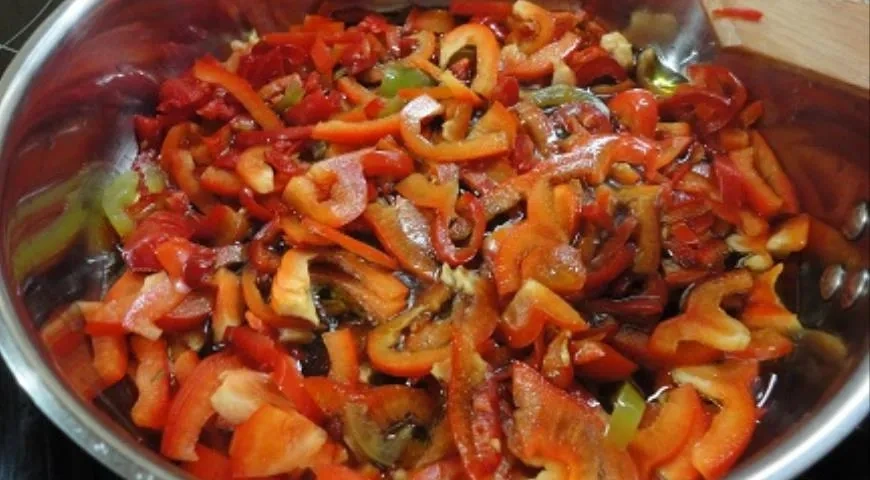 Красный перец в бальзамическом уксусе: шаг 2