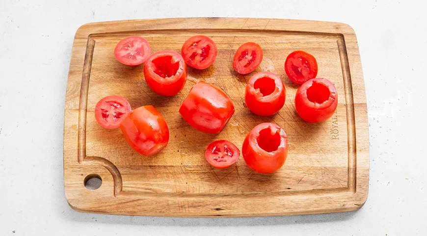 Новогодний салат «Дед Мороз»: шаг 2