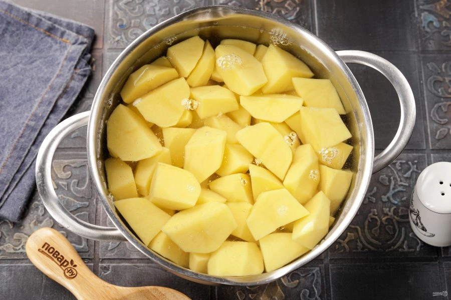 Шаг 2: Пюре картофель ное с молоком