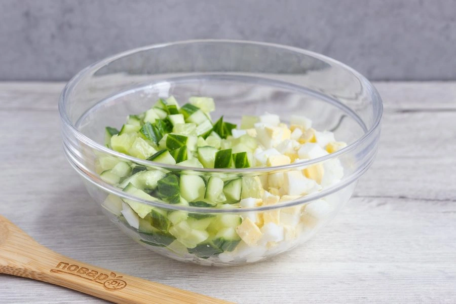 Шаг 2: Салат мед у за