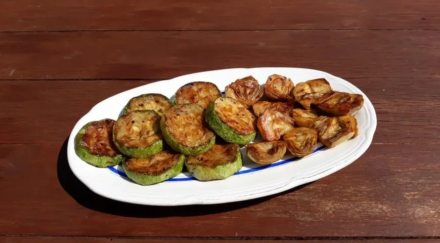 Салат с кабачками, сыром рикотта, артишоками по калабрийски: шаг 2