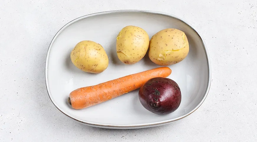 Салат «Вегетарианская шуба»: шаг 2