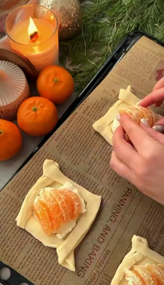 Шаг 2: Слойки с мандарином