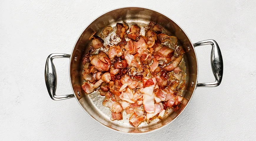 Сырный суп с ветчиной и беконом: шаг 2