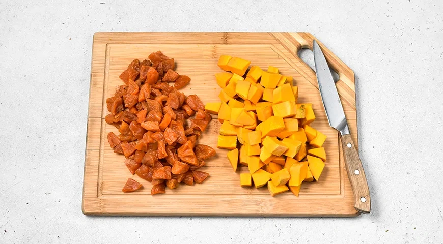 Тыквенное варенье с апельсином и курагой: шаг 2