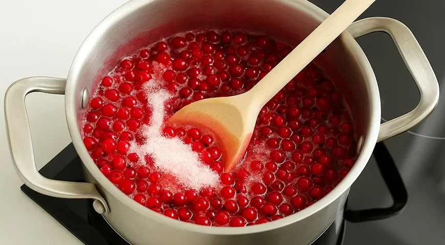 Желе-пятиминутка из красной смородины: шаг 2