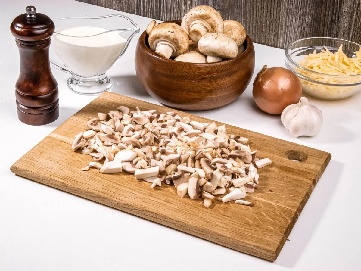 Шаг 2: Жюльен с курицей и грибами