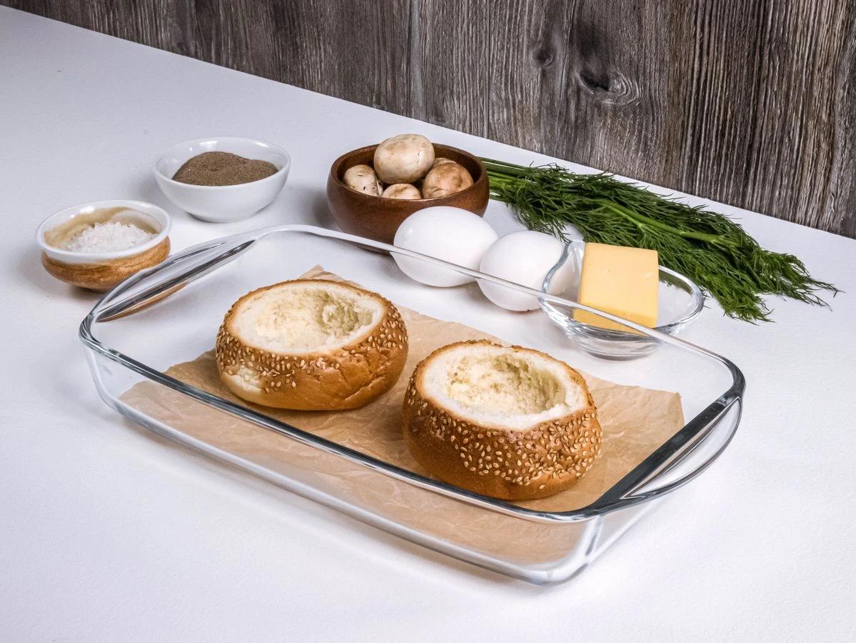 Шаг 3: Булочки на завтрак с яйцом, сыром и грибами