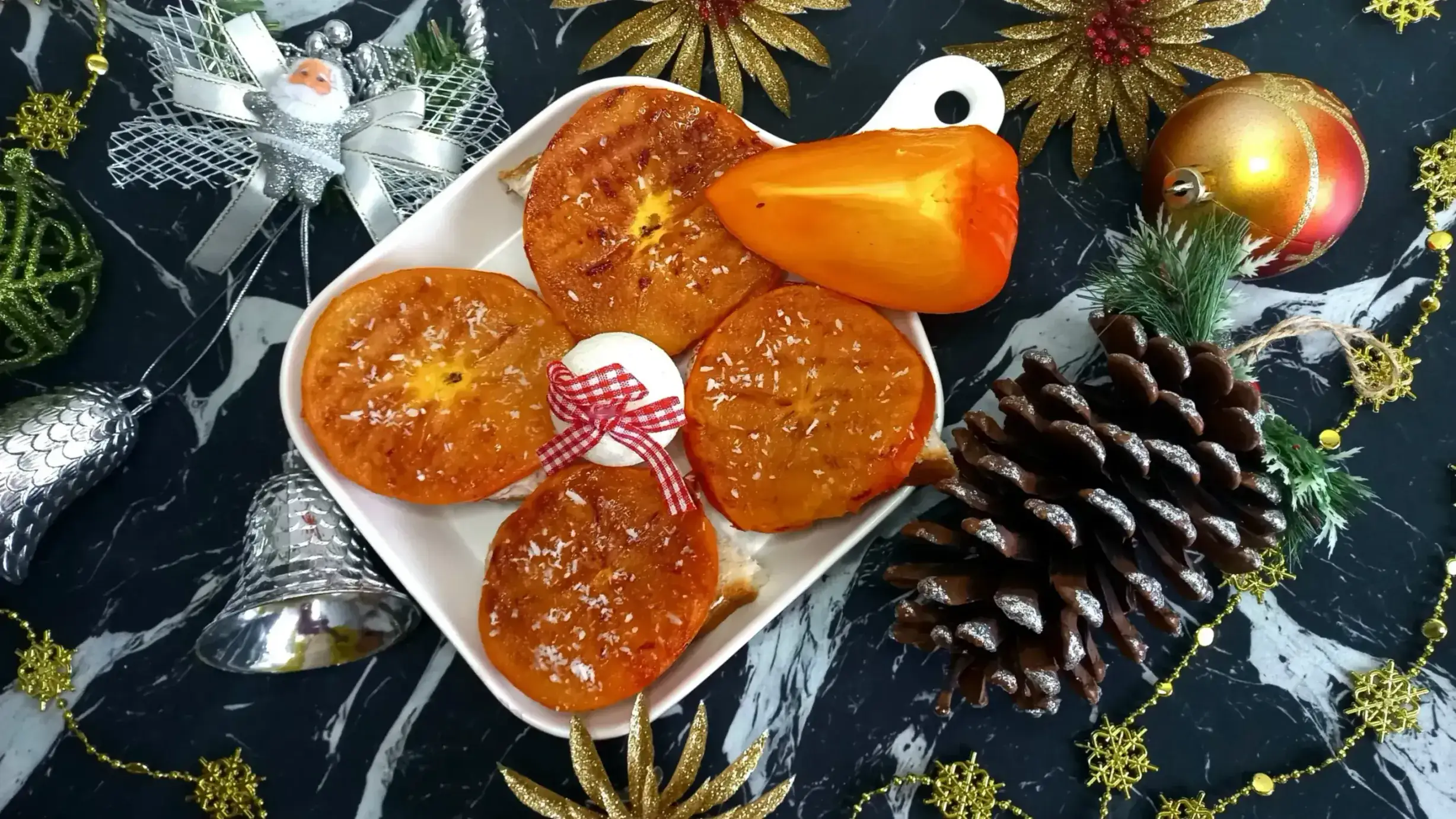 Бутерброды с жареной хурмой и творожным сыром: шаг 3