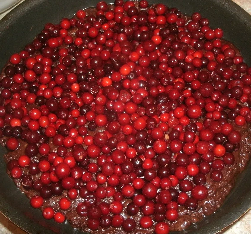 Черно-белый пирог с брусникой: шаг 3