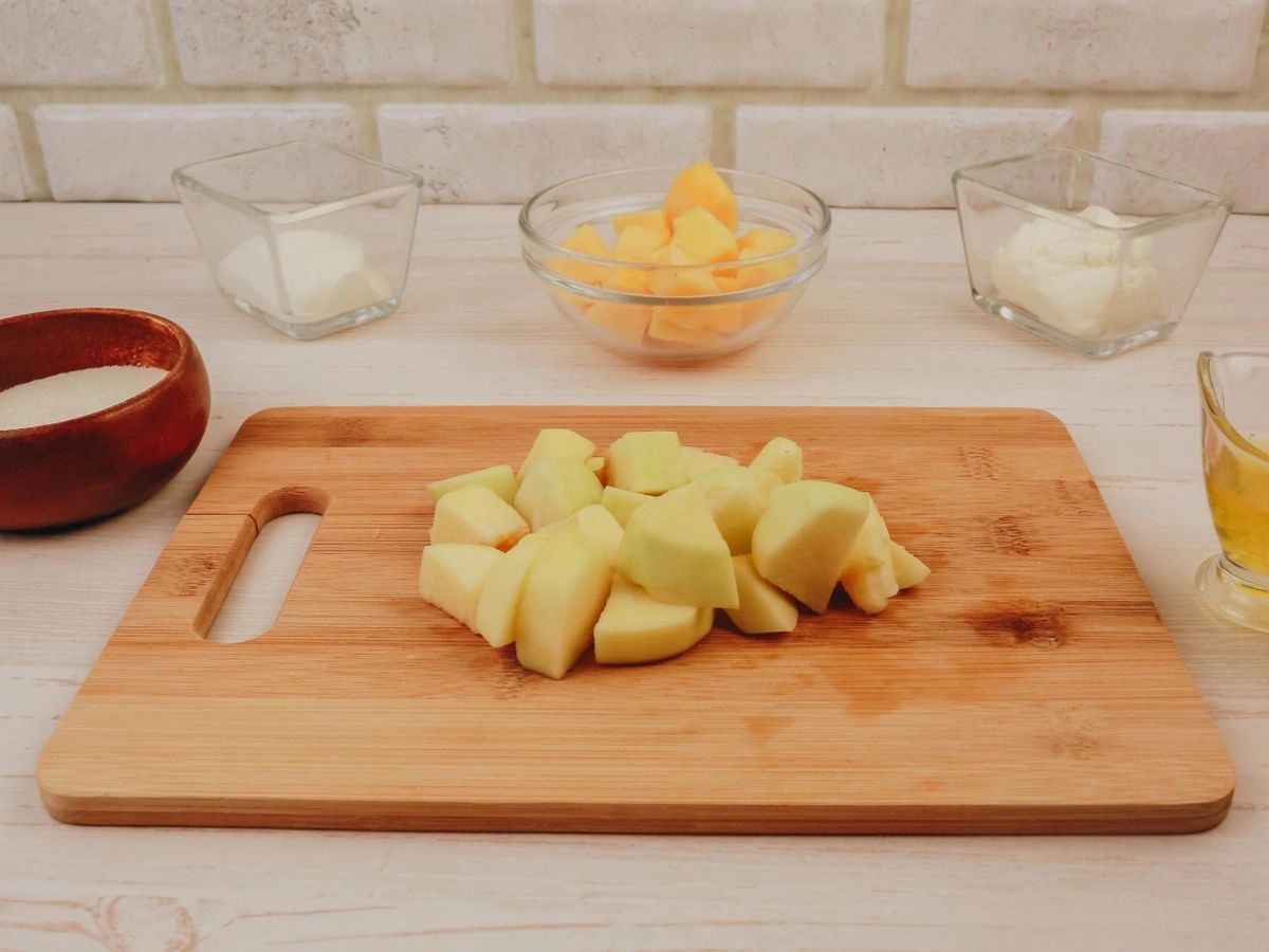 Шаг 3: Десерт из тыквы с яблоками